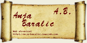 Anja Baralić vizit kartica